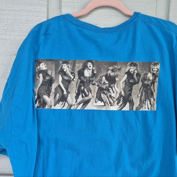 Tina Turner Art To Wear  Blue T Shirt Womans Size 3X S/S Artsy Festival Concert - Picture 3 of 3